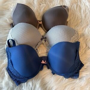 Victoria's‎ Secret Bra Lot Of 3 Underwire Plunge Push Up Padded Lace  Size 34D